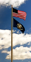 US and LA flags